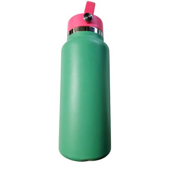 Hydro Flask 32 oz Insulated Water Bottle Pink Lid Green Bottle kSingle‎ Flaw - Picture 2 of 4